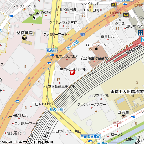 ＳＢＪ銀行 東京本店営業部付近の地図